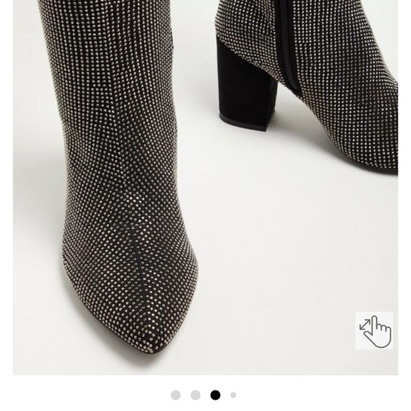 OVER THE KNEE HEEL BOOT - STRETCH KNIT STUDDED BLACK (WW) - Picture 3 of 10